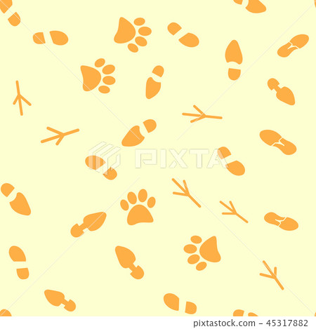 Seamless pattern of traces of people and animals 45317882