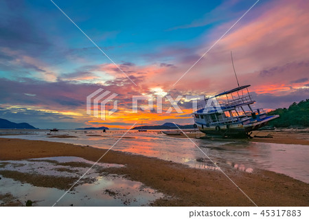 the old passenger ship on the beach 45317883
