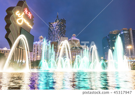 澳門噴泉表演和夜景 澳門噴泉表演和夜景 45317947