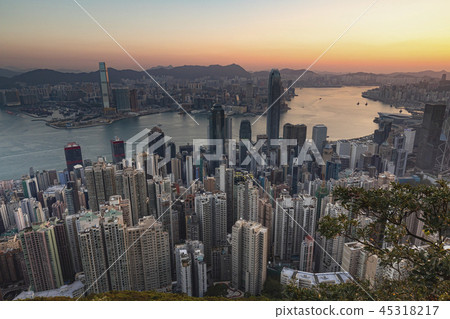 Hong Kong Morning Asahi Victoria Peak Hong Kong Morning Asahi Victoria Peak 45318217