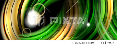 Mixing color waves on black, liquid flowing shapes 45318602