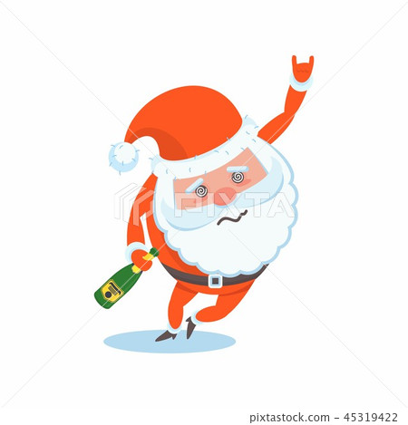 Funny happy Santa Claus character Christmas cards 45319422
