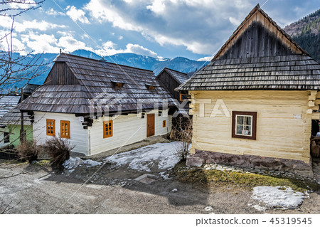 Wooden houses in Vlkolinec, Slovakia 45319545