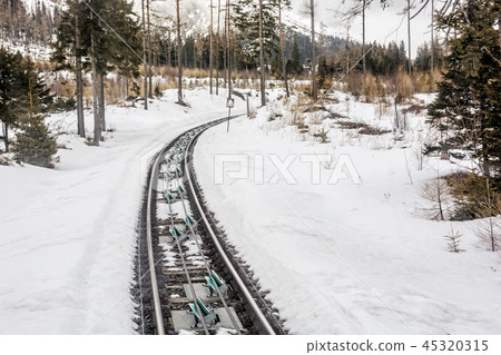 Funicular railway at High Tatras in Slovakia Funicular railway at High Tatras in Slovakia 45320315