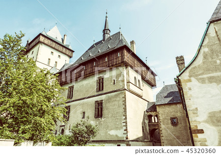 Karlstejn is a large gothic castle, old filter 45320360