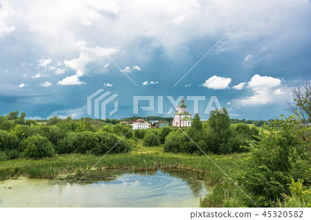 Beautiful landscape in the ancient city of Suzdal. Beautiful landscape in the ancient city of Suzdal. 45320582