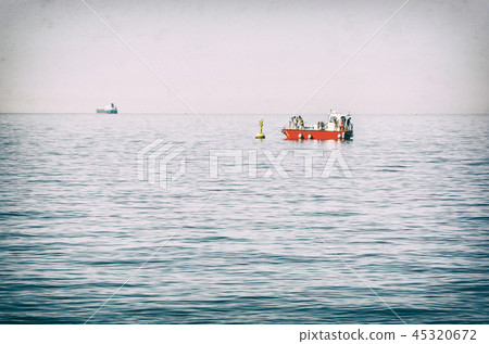 People on red boat, Gulf of Trieste, analog filter People on red boat, Gulf of Trieste, analog filter 45320672