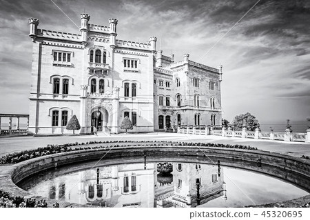 Miramare castle near Trieste, Italy, colorless Miramare castle near Trieste, Italy, colorless 45320695