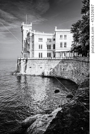 Miramare castle near Trieste, Italy, colorless Miramare castle near Trieste, Italy, colorless 45320697