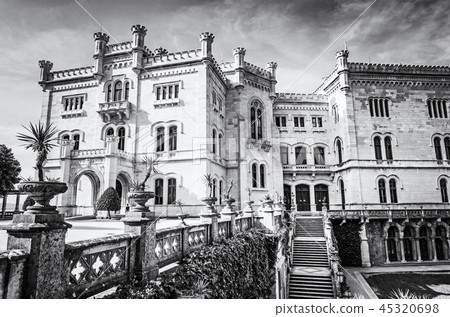 Miramare castle near Trieste, Italy, colorless Miramare castle near Trieste, Italy, colorless 45320698