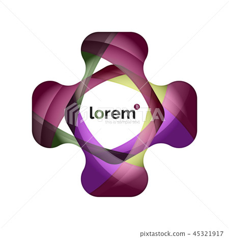 Abstract geometric design logo made of flowing elements Abstract geometric design logo made of flowing elements 45321917