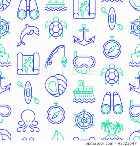 Sea and ocean journey seamless pattern Sea and ocean journey seamless pattern 45322547