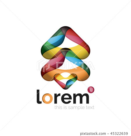 Geometric abstract business icon template, smooth shape 45322639