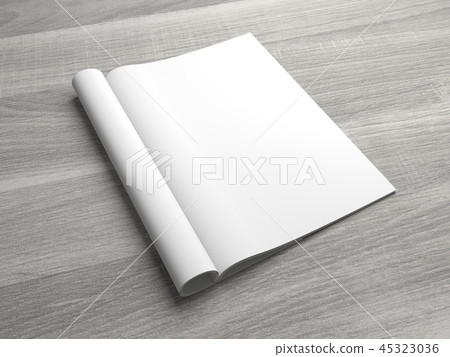Open 3D illustration magazine mockup showing. Open 3D illustration magazine mockup showing. 45323036