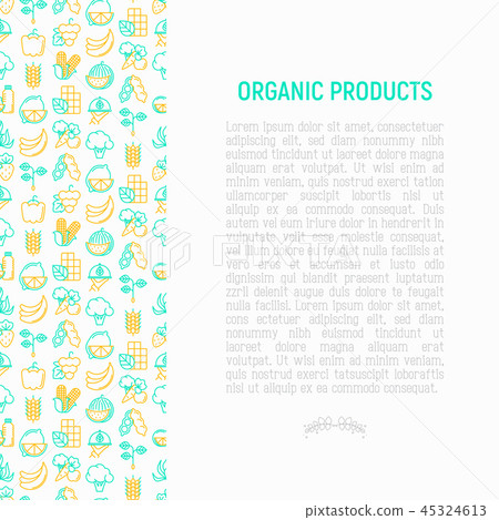 Organic products concept with thin line icons 45324613