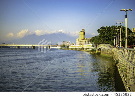台灣,大稻埕,日落,夕陽,山嵐,風景 45325922