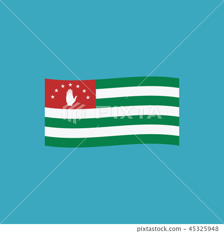 Abkhazia flag icon in flat design 45325948