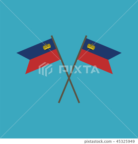Liechtenstein flag icon in flat design 45325949
