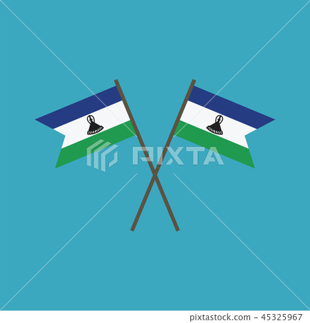 Lesotho flag icon in flat design Lesotho flag icon in flat design 45325967
