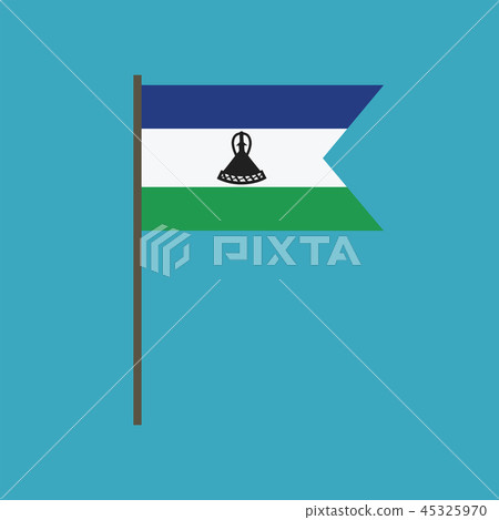 Lesotho flag icon in flat design Lesotho flag icon in flat design 45325970