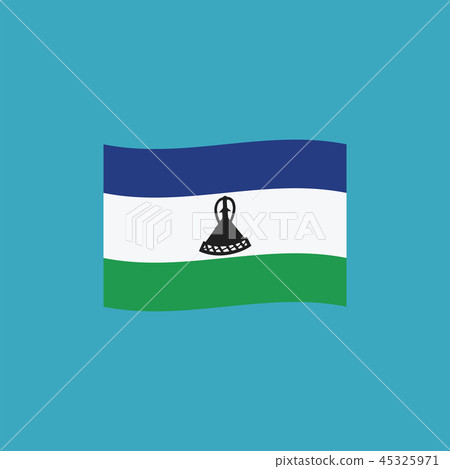Lesotho flag icon in flat design Lesotho flag icon in flat design 45325971