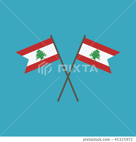 Lebanon flag icon in flat design 45325972