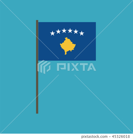 Kosovo flag icon in flat design 45326018
