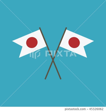 Japan flag icon in flat design Japan flag icon in flat design 45326062