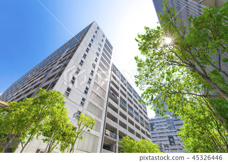 Urban landscape with apartment 45326446