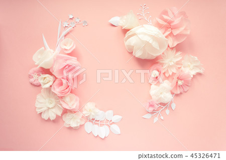white and pink paper flowers  45326471