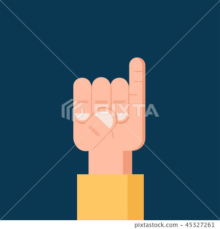 Pinky Finger Flat icon. Isolated Vector symbol 45327261