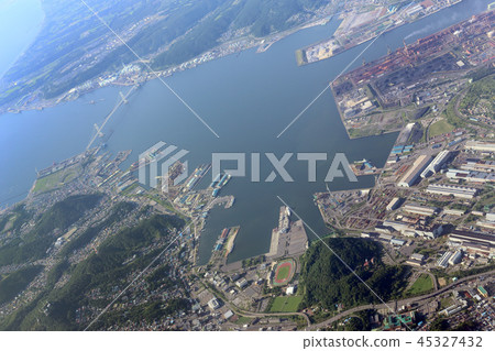 Aerial view of Muroran city, Hokkaido Aerial view of Muroran city, Hokkaido 45327432