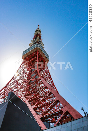 東京鐵塔東京鐵塔在藍天下 45328520