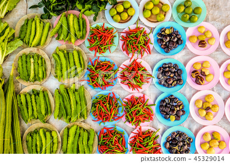 Traaditional Thai variety vegetable type and color 45329014