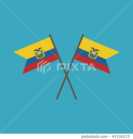 Ecuador flag icon in flat design 45330215