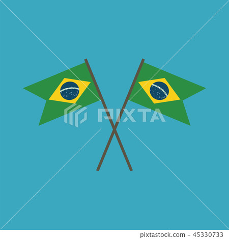 Brazil flag icon in flat design Brazil flag icon in flat design 45330733