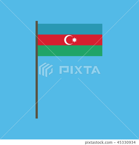 Azerbaijan flag icon in flat design 45330934