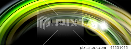 Background abstract design, flowing mixing liquid color waves on black Background abstract design, flowing mixing liquid color waves on black 45331053