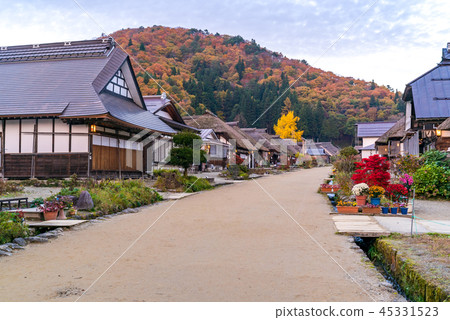 Ouchujuku Village sunset Fukushima Japan Ouchujuku Village sunset Fukushima Japan 45331523