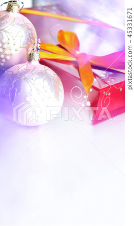 Christmas composition with gift box and decoration Christmas composition with gift box and decoration 45331671