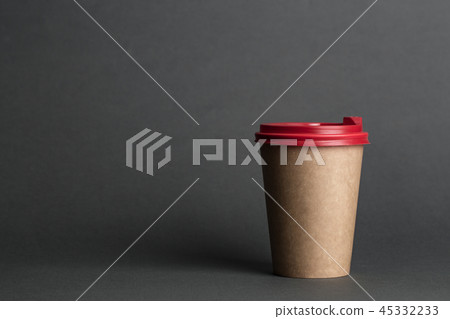 coffee in a cardboard glass with a lid 45332233