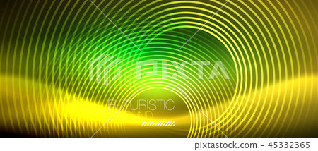 Neon glowing techno lines, hi-tech futuristic abstract background template with square shapes Neon glowing techno lines, hi-tech futuristic abstract background template with square shapes 45332365