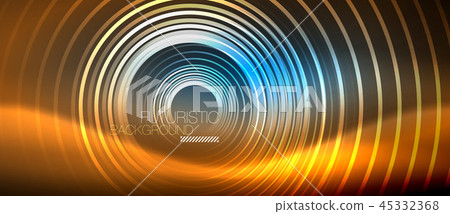 Neon glowing circles background Neon glowing circles background 45332368