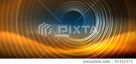 Neon glowing circles background 45332371