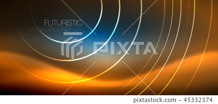 Neon glowing circles background Neon glowing circles background 45332374