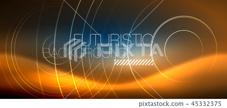Neon glowing circles background 45332375