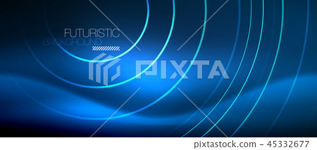 Neon glowing circles background 45332677