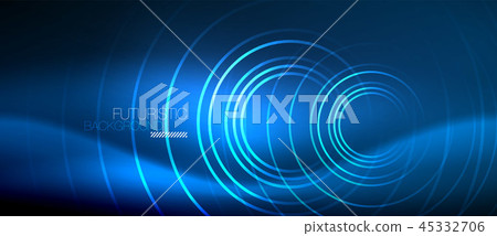 Neon glowing circles background 45332706