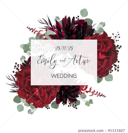 Wedding vector Floral invite, invitation card 45333807