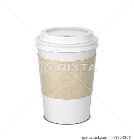 Blank paper coffee cup mock up 45334568